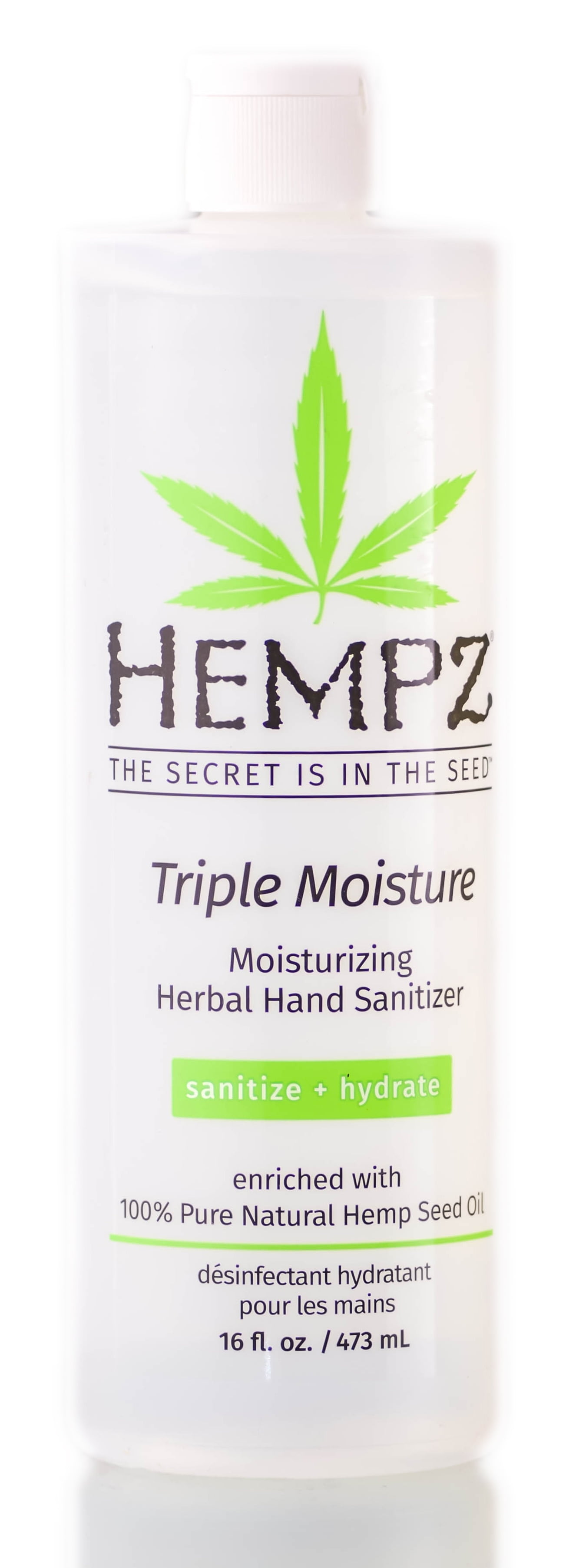 Hempz Gel Hand Sanitizer Herbal Triple Moisture Moisturizing, 16 fl oz