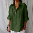 thumbnail image 2 of Vinsonshop Linen Shirt Women Summer Gauze Shirts Collared Shirts Summer Cotton Shirts Beach Fashion Linen Clothes for Women Elegant Beach Vacation Clothes (S-5XL), 2 of 7