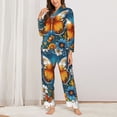 thumbnail image 2 of Honeii Spring Butterfly Flowers Print Women's Pajama Sets Long Sleeve Button Down Sleepwear Nightwear Soft Pjs Lounge Sets 2PCS-X-Large, 2 of 7