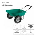 thumbnail image 5 of Pure Garden 2-Wheeled Polyurethane 300-lb  Capacity  Metal Garden Wheelbarrow for DIY Landscaping (Green), 5 of 8