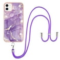 thumbnail image 2 of iPhone 11 Case, iPhone 11 Case Marble, Allytech Flexible Rubber Slim Fit Lightweight Shoulder Strap Lanyard Anti-scratch Shockproof Heavy Duty Protection Back Cover for Apple iPhone 11 6.1", Purple, 2 of 4