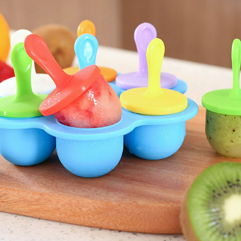 Sdjma Popsicles Molds- 7-cavity Mini Silicone Ice Pop Mold with 9 Stick, Drip-guards, Non-Stick Cakesicles Molds for Egg Bites, Ice Cream Mould,Food