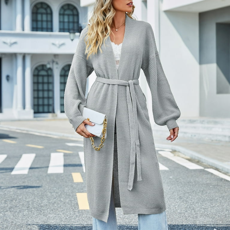 Njoeus Women's 2023 Fall Open Front Maxi Cardigan Sweater Njoeus Women's 2023 Fall Open Front Maxi Cardigan Sweater