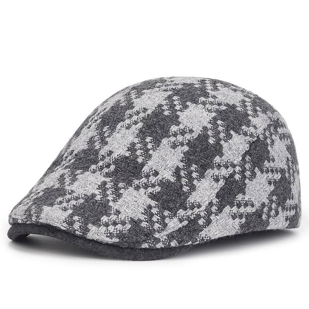 Gorra plana en forma de pata de gallo Gatsby Newsboy en mezcla de lana para hombre