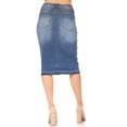 thumbnail image 3 of Fashion2Love Women's Juniors/Plus Size Middle - Length Stretch Denim Distressed Pencil Moto Skirt, 3 of 6