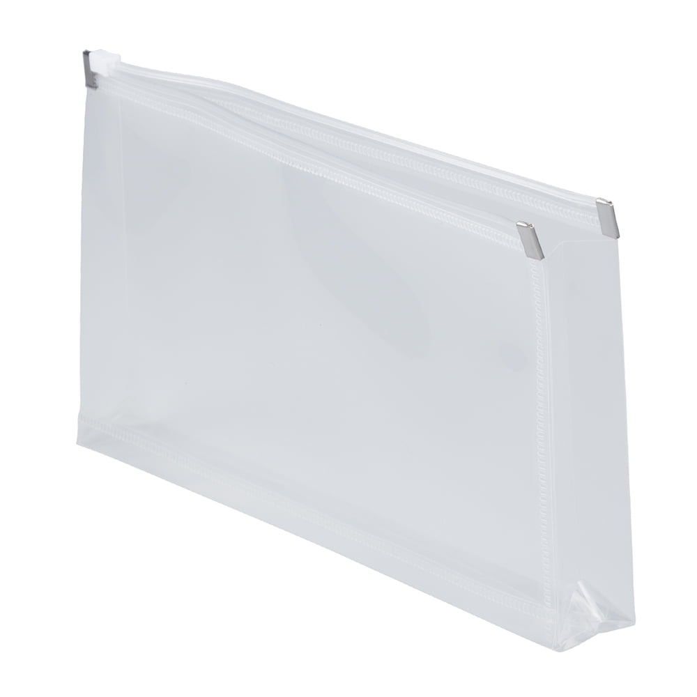 JAM Paper Plastic Envelopes with Zip Closure, #10 Booklet Wallet, 5 x 10, Clear, 3/pack