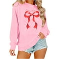 thumbnail image 4 of Women's Christmas Sweatshirts Fleece Xmas Holiday Tops Long Sleeve Shirts Crew Neck Pullover Sweater Blouses Light Warm Sweatshirt Fall Winter Outfits Y2K Clothes, 4 of 6