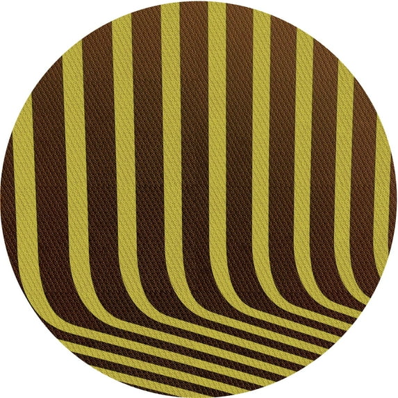 Ahgly Company Indoor Round Patterned Blood Night Red Area Rugs, 7' Round