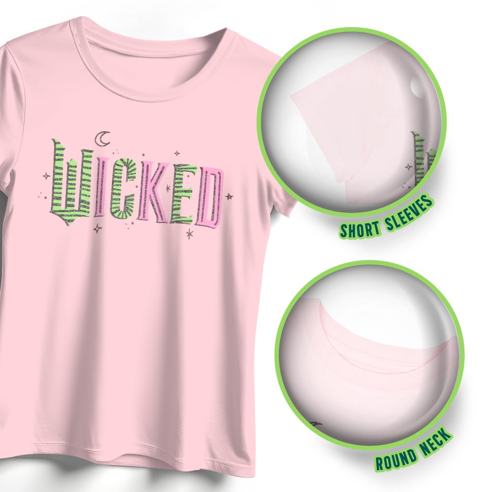 Wicked Girls Short Sleeve Graphic T-Shirt 2-Pack Bundle (Little Girls & Big Girls, Sizes 4-16)