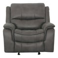 thumbnail image 2 of Furniture of America Caddo Upholstered Fabric Dark Gray Glider Recliner, 2 of 5