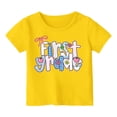 thumbnail image 3 of Tisuna Girl'S First Grade T Shirts Child Letter Print Short Sleeve Crew Neck Tops Comfortable Kids Back To School Tee Shirts Size 3-4 Years Yellow, 3 of 5