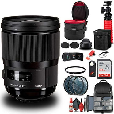 Sigma 28mm F/1.4 DG HSM Art Lens for Nikon F (441955) Bundle