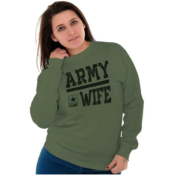 US Army Wife Military Star Logo Women Crewneck Sweatshirt Brisco Brands S