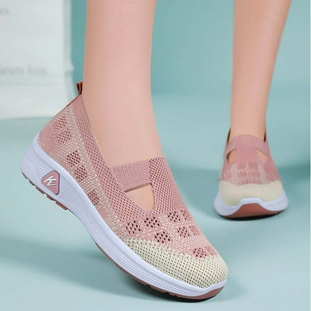 Up to 60% OFF  Women s Large Casual Mesh Slip-Ons  Soft Sole  Breathable  Fashion Sneakers  Comfortable Daily Shoes  Lightweight  for Home/Office  Plus Size Shirts for Women | Pink 41 | Sopatenor