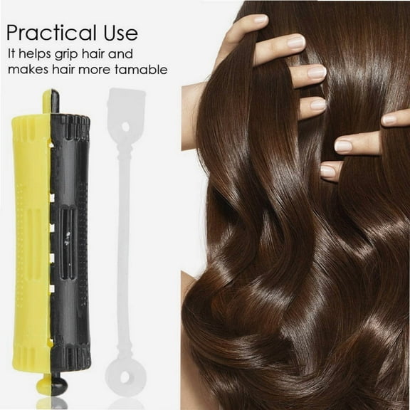 Hair Clip Curler, 6Pcs Hair Rollers Wave Heat Perm Rod Hair Clip Curlers Hairdressing Tool with Rubber Band For Hair Curler