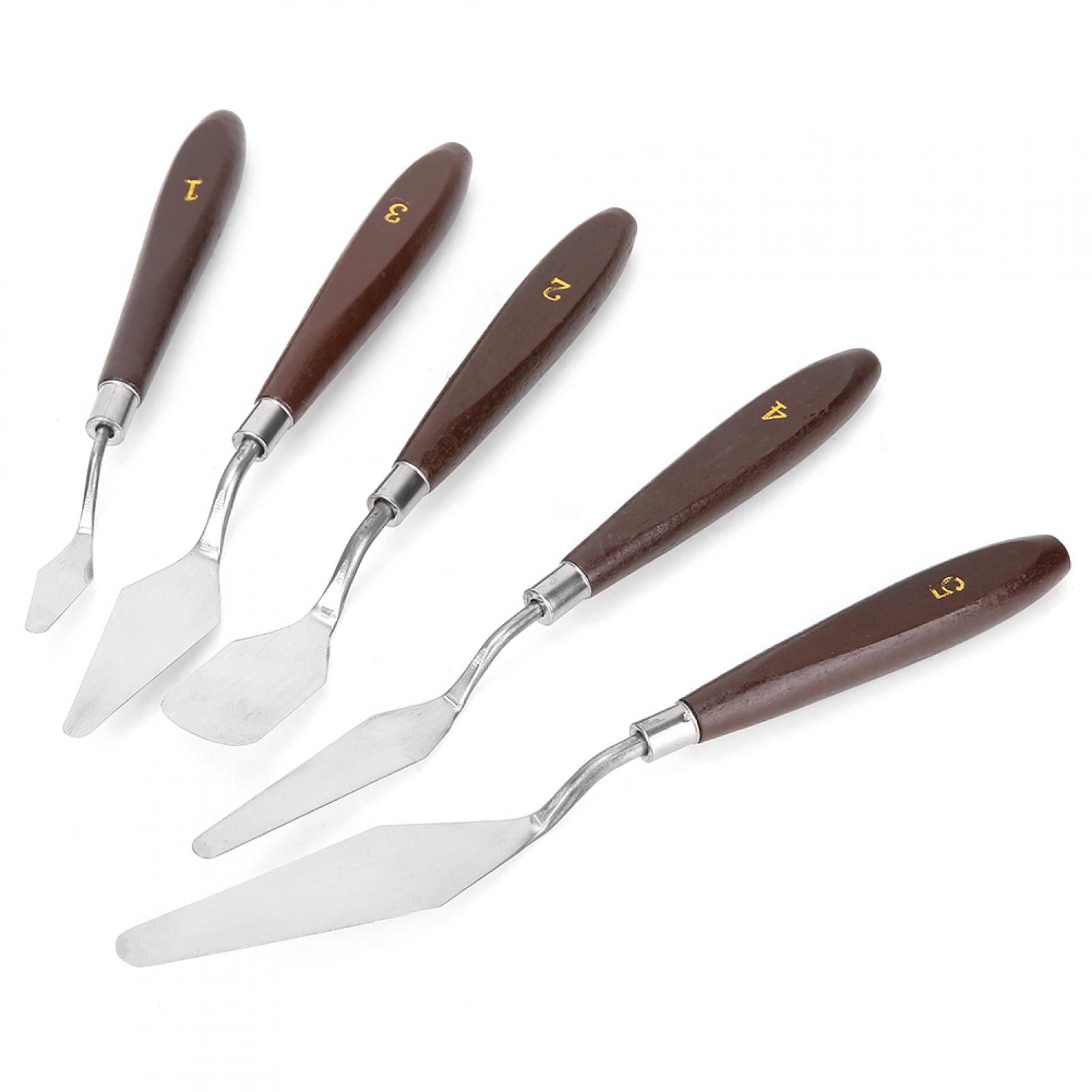 Palette Knife, Painting Spatulas, Wooden Handle Pigment Tool For Oil
