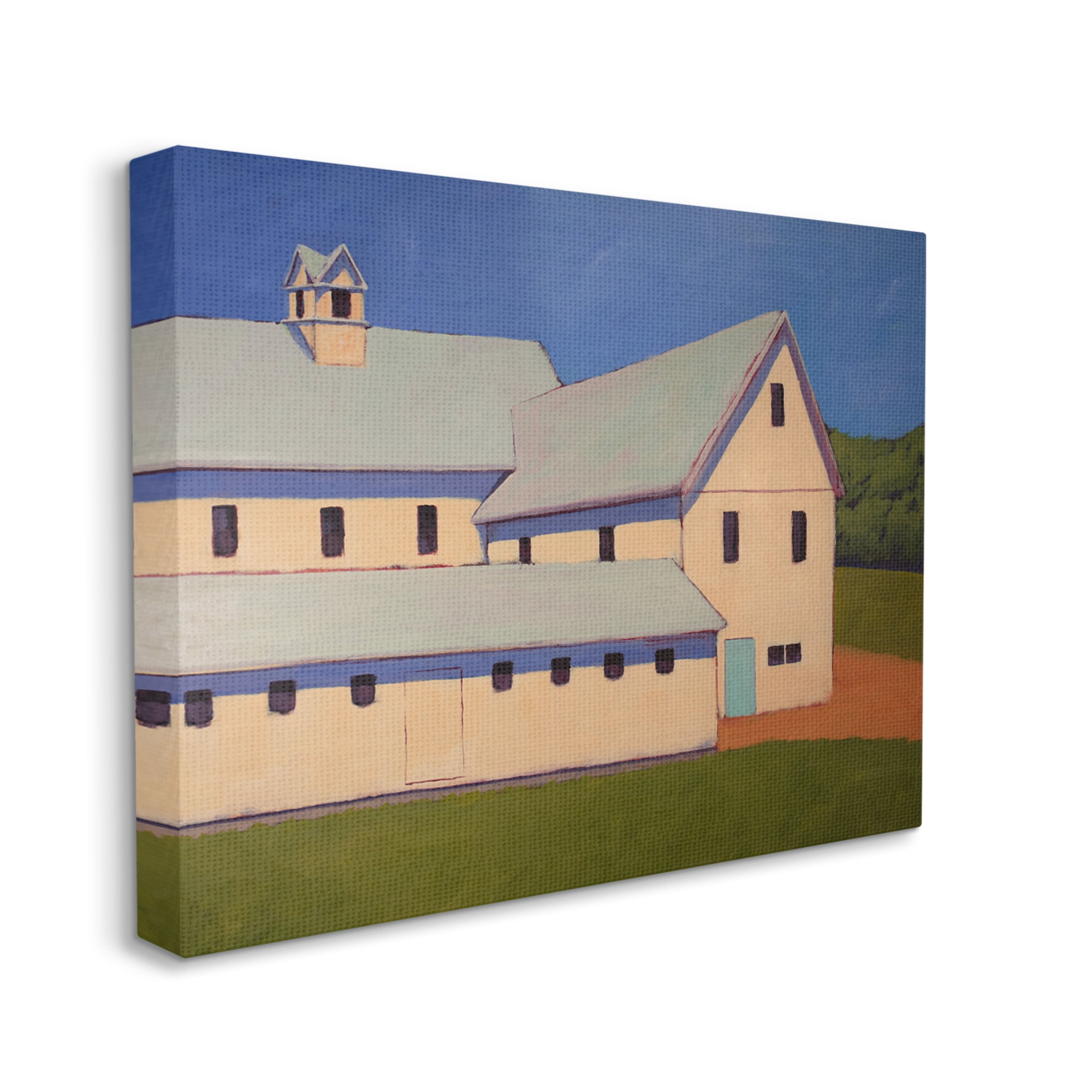 Stupell Industries Country Building Painting Travel & Places Painting Gallery Wrapped Canvas Art Print Wall Art, 30 x 24