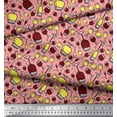 thumbnail image 3 of Soimoi Rayon Crepe Fabric Bottle & Wine Glass Bar Print Sewing Fabric Yard 46 Inch Wide, 3 of 3
