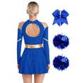 thumbnail image 2 of TiaoBug Women's School Musical Party Halloween Cheer Leader Costume Fancy Dress Uniform Outfit Blue XL, 2 of 7