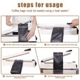 thumbnail image 4 of DMPACKDM Coffee Bags with Valve(16 oz,1 lb,100pcs) Black High Barrier Aluminumed Foil Flat Bottom Heat Sealed Coffee Beans Packaging Bags Side Zipper, 4 of 7