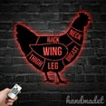 thumbnail image 4 of Handmadetneonsign Personalized Chicken Cuts Metal Wall Art LED Light, Custom Chicken Butcher Metal, 4 of 5