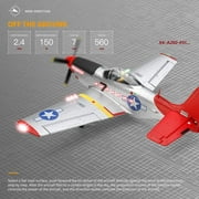 Bruce&Shark RC Plane, 2.4GHz 4 Channel Brushless Remote Control Jet Airplane for Adults, WLtoys RC Aircraft Fighter with 6-Axis Gyro, LED Searchlight, Easy to Fly for Boys and Girls