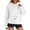 White, variant on Pet Pouch Hoodie for Women Cat Face and Whisker Print Long Sleeve Pullover with Button Flap Pouch Casual Hoodies