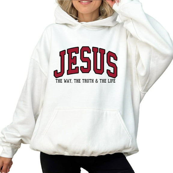Jesus The Way The Truth The Life Hoodie, Christian Faith Pullover, Religious Streetwear Gift for Believers Unisex
