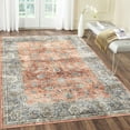 thumbnail image 2 of Hasoo Brick Red 5x7 Washable Rug for Living Room Vintage Rug Traditional Rug Oriental Floral Rug, 2 of 7