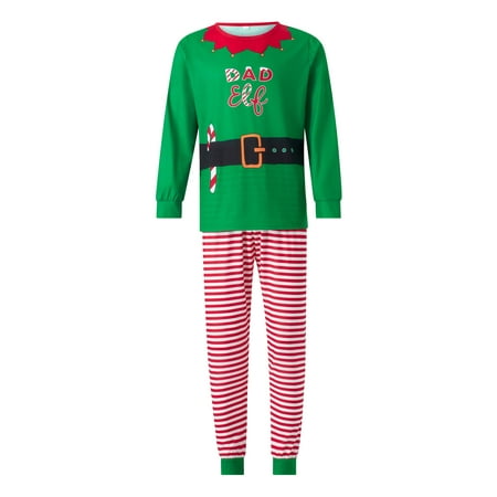 

Genuiskids Family Christmas Pyjamas Set Elf Squad Printed Matching Pjs Set Christmas Holiday Sleepwear for Baby Boys Girls Women Men