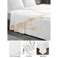 thumbnail image 6 of White Gold Abstract King Size Flat Sheet, Wrinkleproof & Fadeproof Cooling Flat Bed Sheet Only, Modern Marble Geometric Breathable Soft Bedding Top Sheets 105 x 98 Inches, 6 of 8