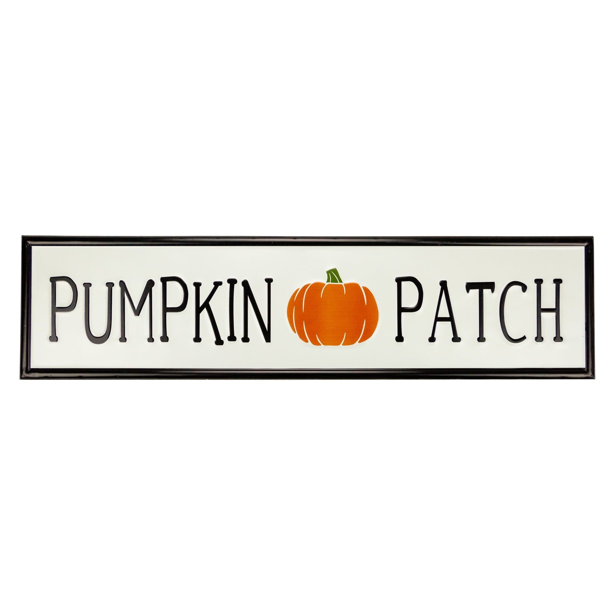 31.5' Black and Orange Pumpkin Patch Metal Autumn Sign