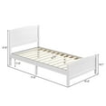 thumbnail image 3 of Zimtown Twin Bed Frame,Solid Pine Wood Kids Twin Platform Bed Frame, Bedroom Twin Bed with Headboard for Adults, White, 3 of 12