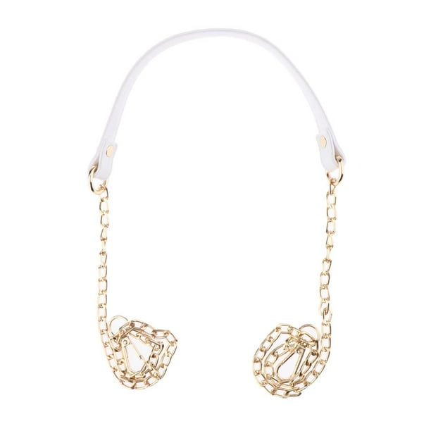 Monedero de Hombro Cadena PU Correa de material cuero Asa Cadena Reemplazo 120 Cm , Blanco Yinane Bolso de cadena