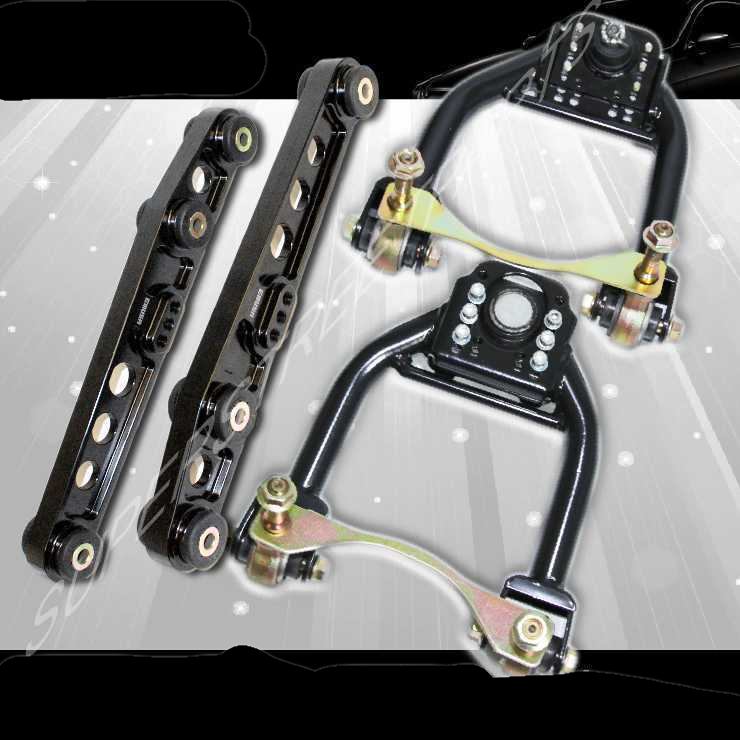 Front Upper Camber+Subframe+Rear Lower Control Arm Black FOR 9295