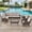 Beige, variant on PARKWELL 6-Piece Outdoor Sectional Furniture Set,Patio Wicker L Shaped Couch High Back Conversation Set with Coffee Table Swivel Glider for Garden Yard,Brown Wicker Navy Cushion