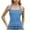 Blue, variant on Women's Halter Top Deep Crew Neck Low Cut Racerback Basic Tank Top for Women Workout Cotton Ribbed Knit Fitted Sleeveless Cami Shirt