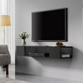 Black Floating TV Stand Wall Mounted, Floating Entertainment Center