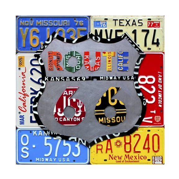 Trademark Fine Art Design Turnpike Route 66 Road Sign Canvas Wall Art - 14x14