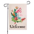 thumbnail image 1 of Verano al aire libre decorativo flamenco jardín bandera poliéster Tropical Floral Lino jardín bandera, 1 of 5