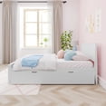 thumbnail image 2 of Max & Lily Full Size Bed Frame with Trundle, Classic Solid Wood Platform Bed for Kids, 2 of 10