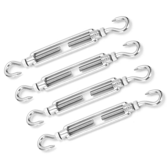 Hook To Hook Turn Buckle, 4Pcs Hook To Hook Turnbuckle   Industrial Supplies For Cable Wire Rope Tension M6