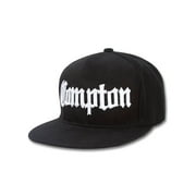 Mens Compton Hat - Embroidered Olde English LA Snapback Cap, Black