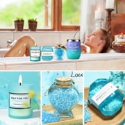 Aofmee Gift Baskets for Women, 10 Pcs Ocean Relaxing Spa Bath Gifts Sets with Flannel Blanket, Beauty Mothers Day Birthday Holiday Box Idea for Her, Blue