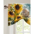 thumbnail image 3 of Tie Up Valance Curtain for Kitchen,Watercolor Sunflower Lemon Rod Pocket Short Curtains Adjustable Tie-Up Shade Valances,Gradient Blue Water Ripple Window Treatment for Bathroom Living Room Bedroom, 3 of 8