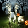thumbnail image 4 of SXcggal Halloween Decorations Luminous Skeleton Hand Ground Stake For Outdoor Garden Yard Party Scary Display Glowing Prop Practical Basic Card Slot For Garden, 4 of 8