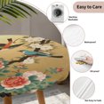 thumbnail image 3 of Vintage Spring Floral Round Tablecloth for 45-54 Inch Tables, Fitted Table Cover with Elastic Edge, Retro Birds Flowers Waterproof Outdoor Table Cloth Protector for Patio Garden Dinner Picnic, 3 of 9