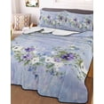 thumbnail image 3 of Quilts Twin Size, Purple White Flowers Soft Comforter Bedding Set for Bed, Spring Farmhouse Botanical Floral Lightweight Quilted Bedspread with Pillow Cover(2 Pieces) for All Season, 68x86 Inch, 3 of 6