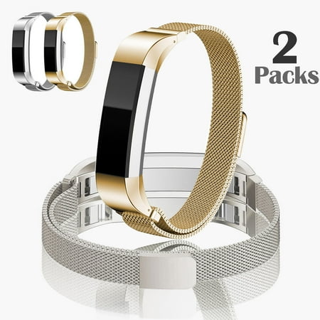 TSV Fitbit Alta HR Accessory Bands and Fitbit Alta Band, 2Pcs Milanese Stainless Steel Replacement Band for Fitbit Alta HR and