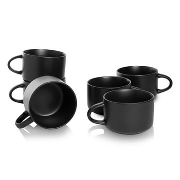 10 Strawberry Street Wazee Matte – 4.75"/22 Oz Oversized Mug - Set of 6 - Black